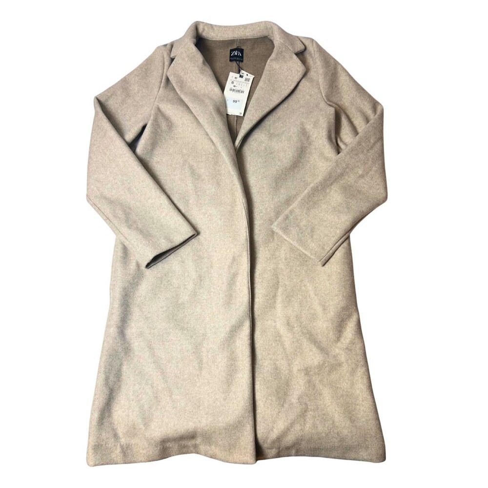 Zara Women’s Basic Soft Coat – Camel – Size S